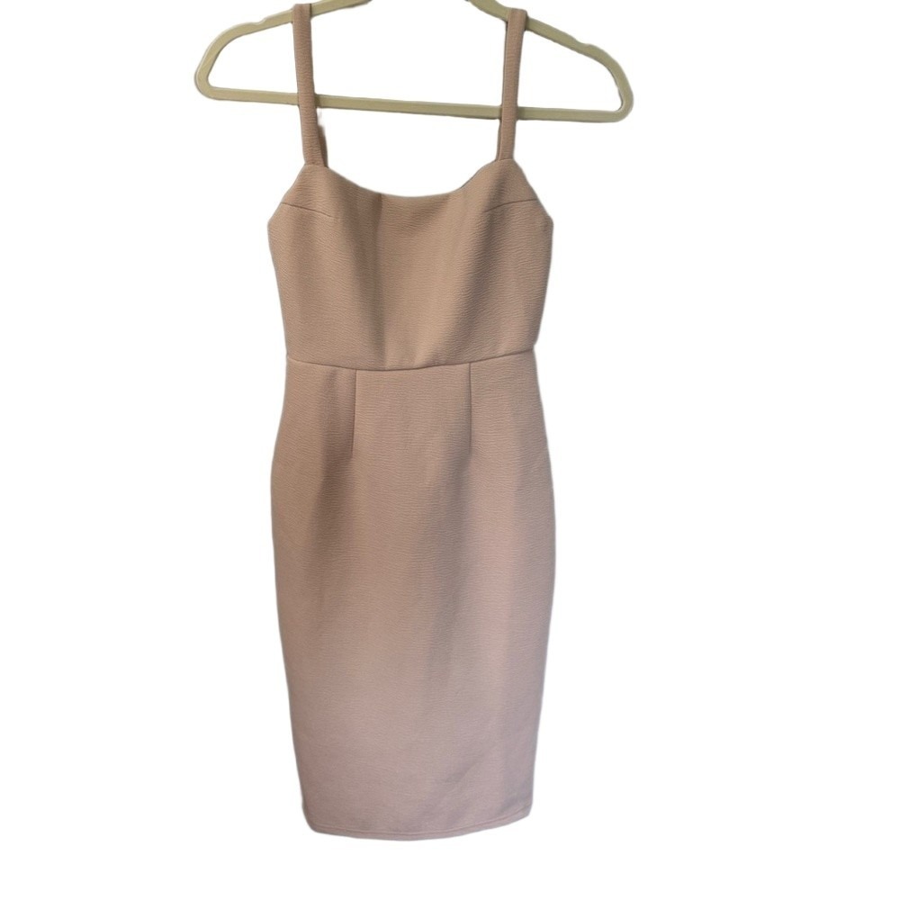 Selfie Women's XS Bodycon Dress Light‎ Pink Nude Textured Knee-Length NWT